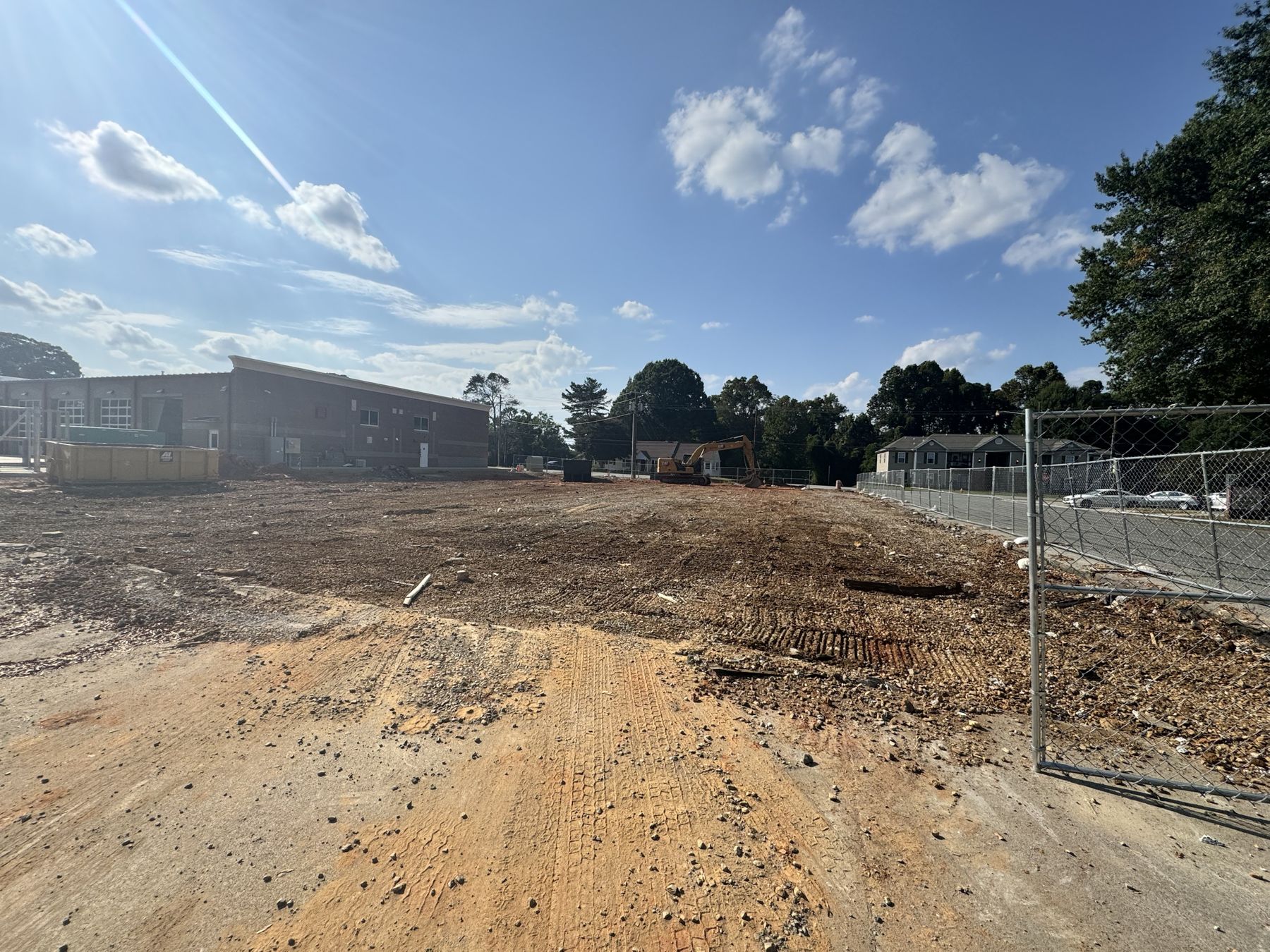 The cleared and graded Rural Hall fire station lot