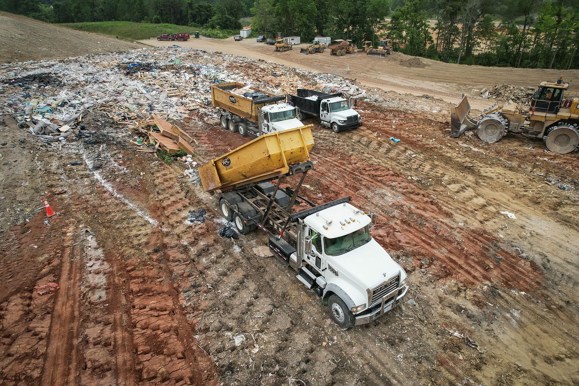 A-1 trucks dumping at the Bishop Road landfill