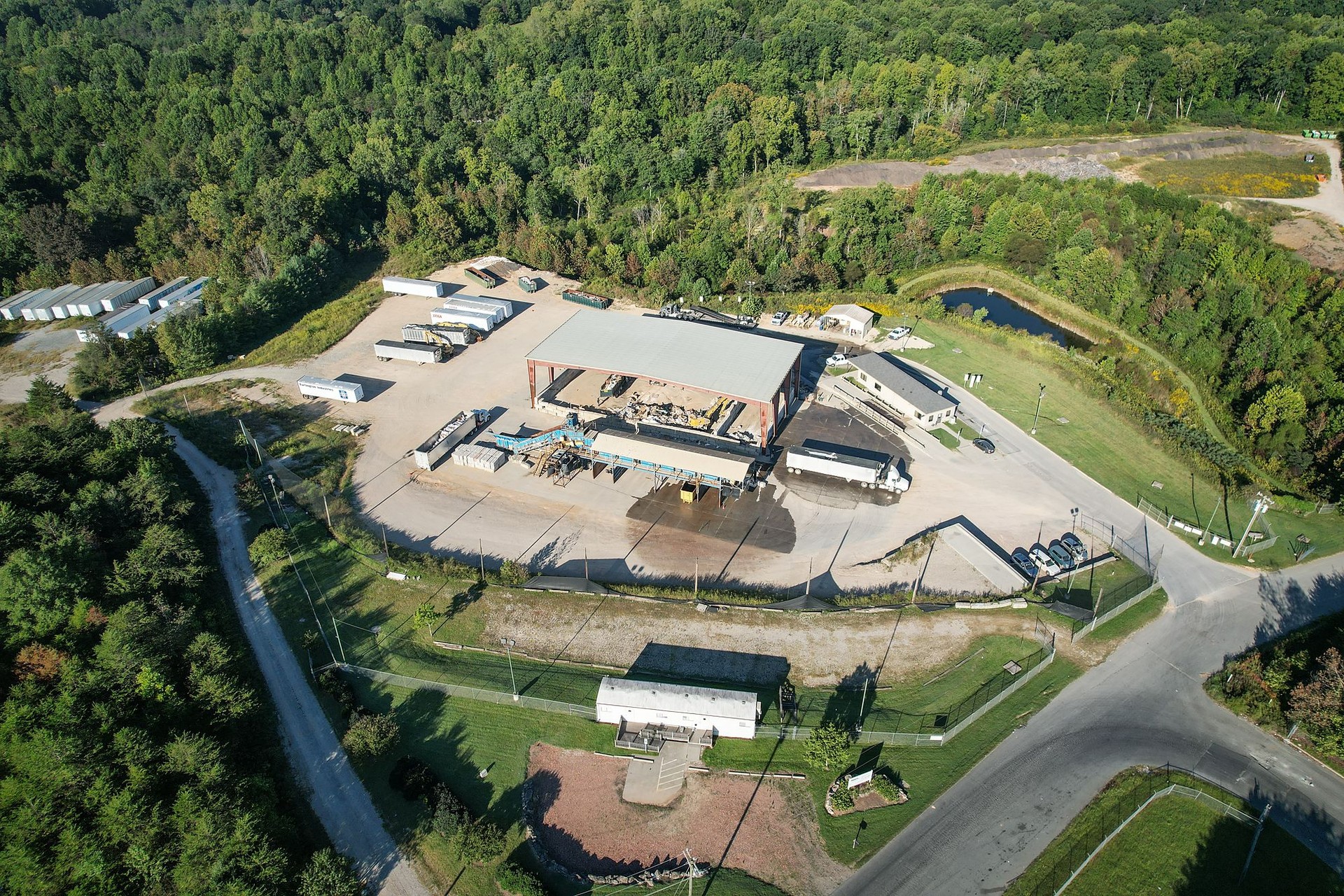 Aerial view of Abbey Green Transfer Station in Winston-Salem