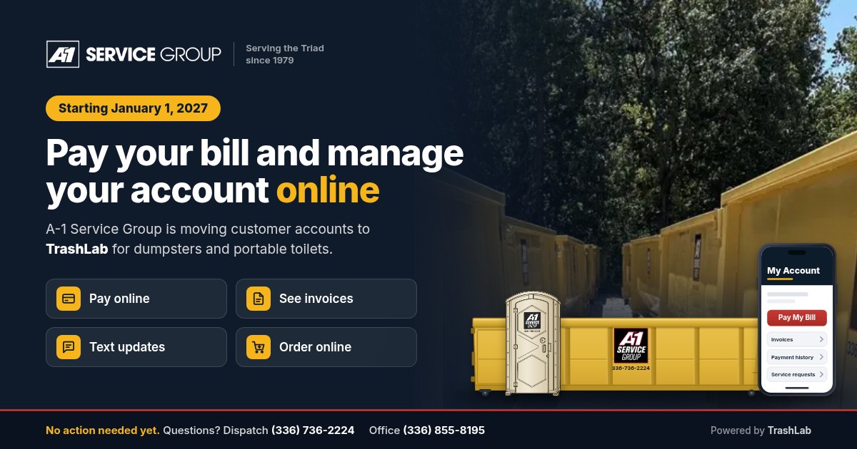 Starting January 1, 2027, pay your A-1 bill and manage your account online