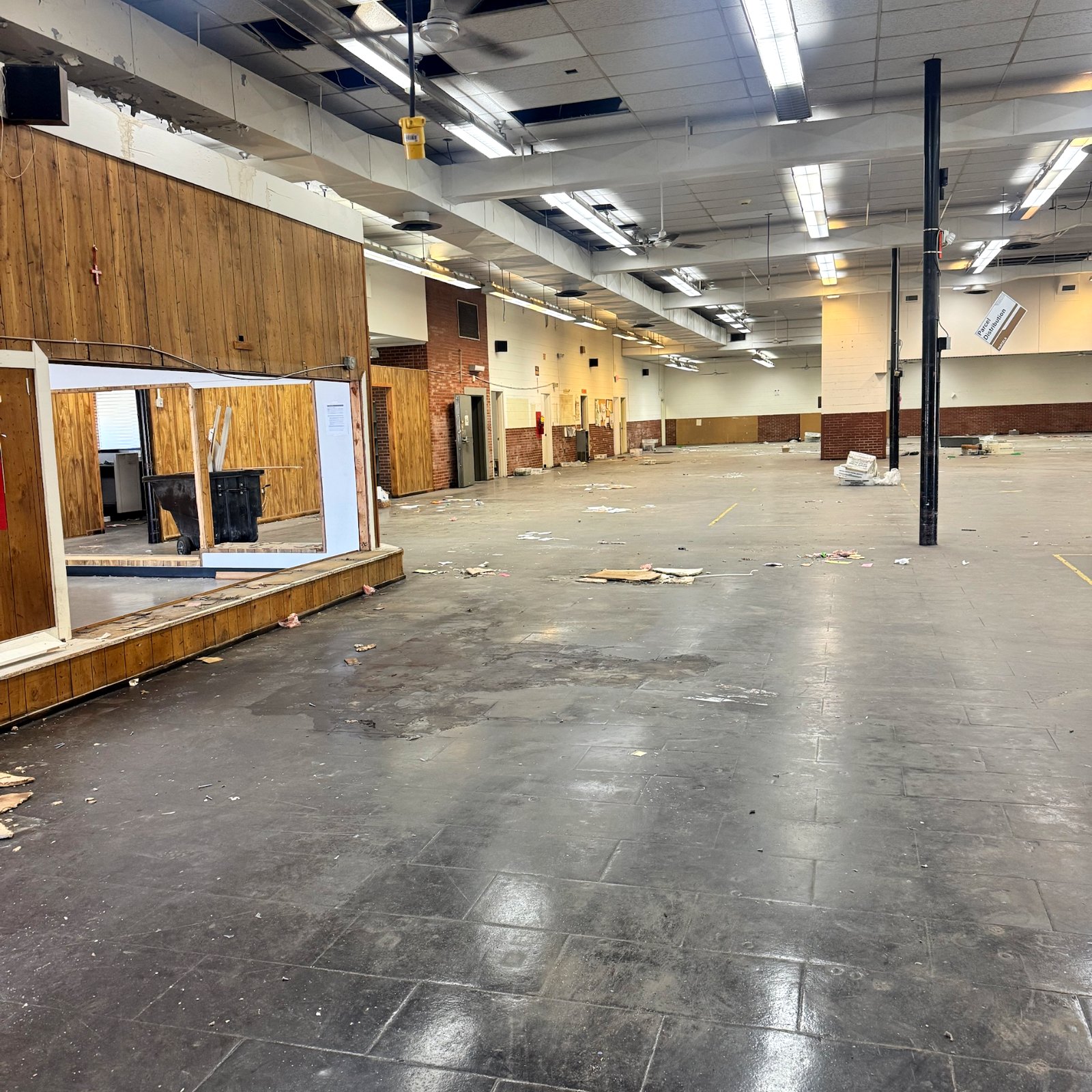 Interior strip-out under way inside the former Lexington post office